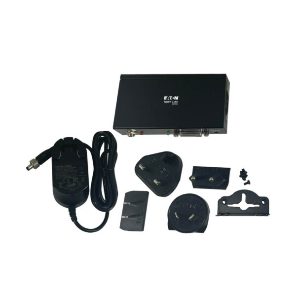 Tripp Lite series 2-Port DVI Splitter with Audio and Signal Booster, Single-Link 1080p @ 60 Hz (DVI-D F/2xF), International Plug Adapters, TAA