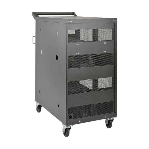 e76f906be49a84dfccb74f79f2c743a7 Tripp Lite series Multi-Device Charging Cart, 32 AC Outlets, Chromebooks and Laptops, Wall-Mount Option, Black
