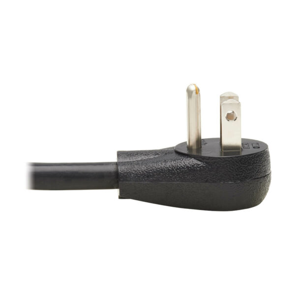 Tripp Lite series Extension Cord Y Splitter, Right-Angle NEMA 5-15P to 2x NEMA 5-15R - Heavy Duty, 15A, 120V, 14 AWG, 1 ft. (0.3 m), Black