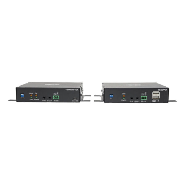 Tripp Lite series DisplayPort over Fiber Extender Kit, Transmitter/Receiver, 4K, 4:4:4, RS-232, IR, Multimode LC, 985 ft. (300 m), TAA
