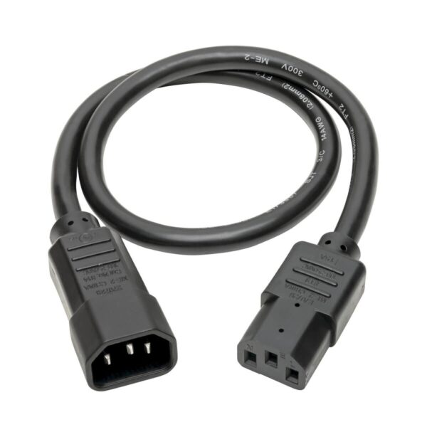 Tripp Lite series Heavy-Duty PDU Power Cord, C13 to C14 - 15A, 250V, 14 AWG, 2 ft. (0.61 m), Black