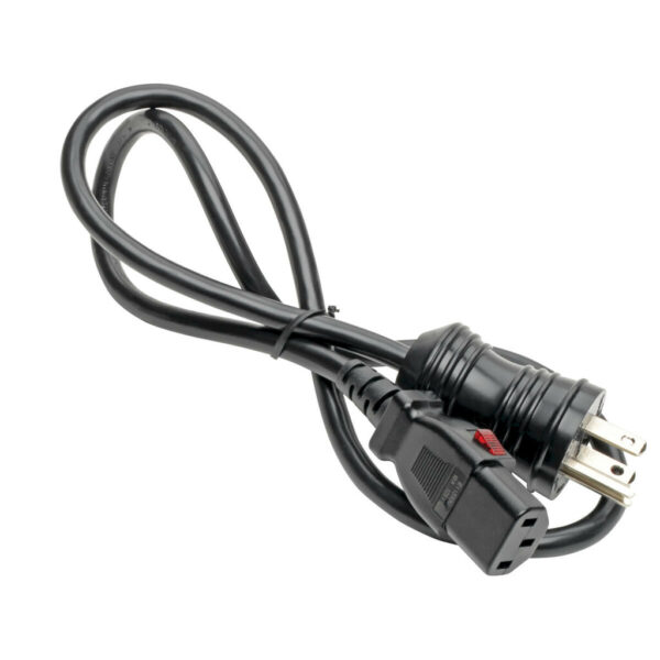 e7eb99ca384ff9c1106648b5d2c8c3b8 Tripp Lite series Hospital-Grade Power Cord, NEMA 5-15P to Locking IEC C13 - Green Dot, 10A, 125V, 18 AWG, 3 ft. (0.91 m), Black
