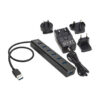 e7f132a9f75e89d5010a5b276fa202e3 Tripp Lite series 7-Port USB-A Mini Hub - USB 3.x (5Gbps), International Plug Adapters, Aluminum Housing
