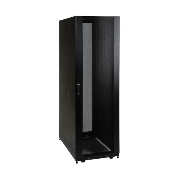Tripp Lite series 45U SmartRack Standard-Depth Rack Enclosure Cabinet with doors, side panels & shock pallet packaging