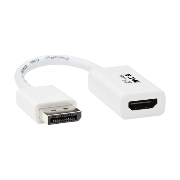 Tripp Lite series DisplayPort to HDMI Active Adapter (M/F) - 4K 60Hz, HDR, DP 1.2, HDCP 2.2, White, 6 in.