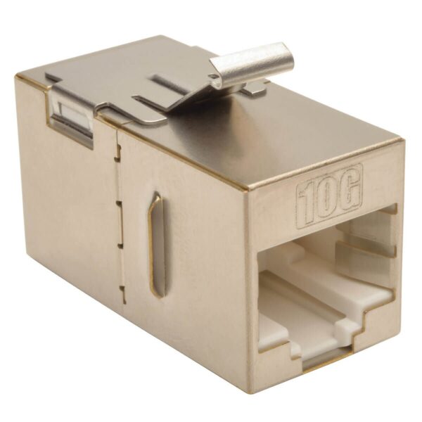 e87f069461aa5179b7b392da9b3be75d Tripp Lite series Cat6a Straight-Through Modular Shielded In-Line Snap-In Coupler (RJ45 F/F), TAA