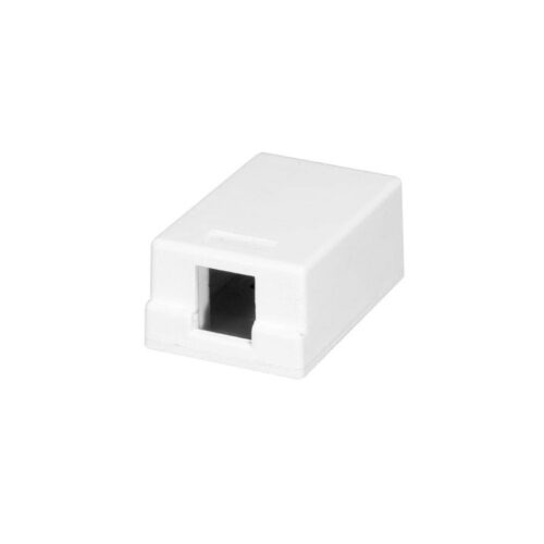 1-Port Surface Mount Box W/Cover & Base, Adhesive Strip & Mounting Screws White