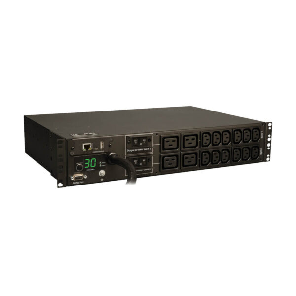 e90da17febfa5aa8d54371bc26a9beaa Tripp Lite 5.5kW 1-Phase Monitored PDU with LX Platform Interface, 208/230V Outlets (12-C13 and 4-C19), L6-30P, 12 ft. Cord, 2U Rack, TAA - PDUMNH30HV
