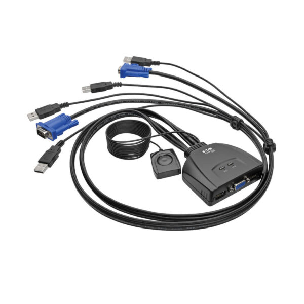 Tripp Lite series 2-Port USB/VGA Cable KVM Switch with Cables and USB Peripheral Sharing