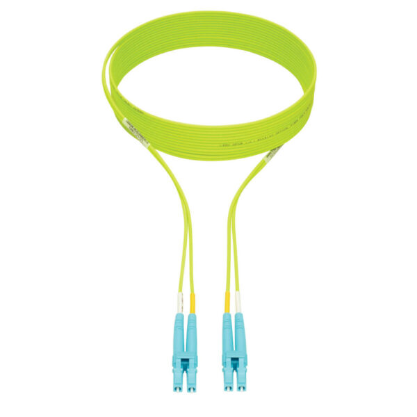 e926e00bd02f84394d1dfe3373a21cf2 Tripp Lite series 100G Duplex Multimode 50/125 OM5 LSZH Fiber Optic Cable (LC/LC), Lime Green, 3 m