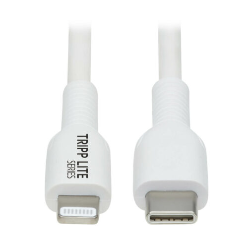 Tripp Lite series Safe-IT USB-C to Lightning Sync/Charge Antibacterial Cable (M/M), MFi Certified, White, 2 m (6.6 ft.)
