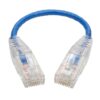 e9830610ab1cc53503fde47932c42327 Tripp Lite series Cat6 Gigabit Snagless Slim UTP Ethernet Cable (RJ45 M/M), PoE, Blue, 8-in. (20.32 cm)