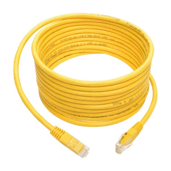 e99742923a41b26ff9ddaef8d17dc28b Tripp Lite series Cat6 Gigabit Molded (UTP) Ethernet Cable (RJ45 M/M), PoE, Yellow, 15 ft. (4.57 m)