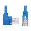 Tripp Lite series Up-Angle Cat6 Gigabit Molded UTP Ethernet Cable (RJ45 Right-Angle Up M to RJ45 M), Blue, 15 ft. (4.57 m)