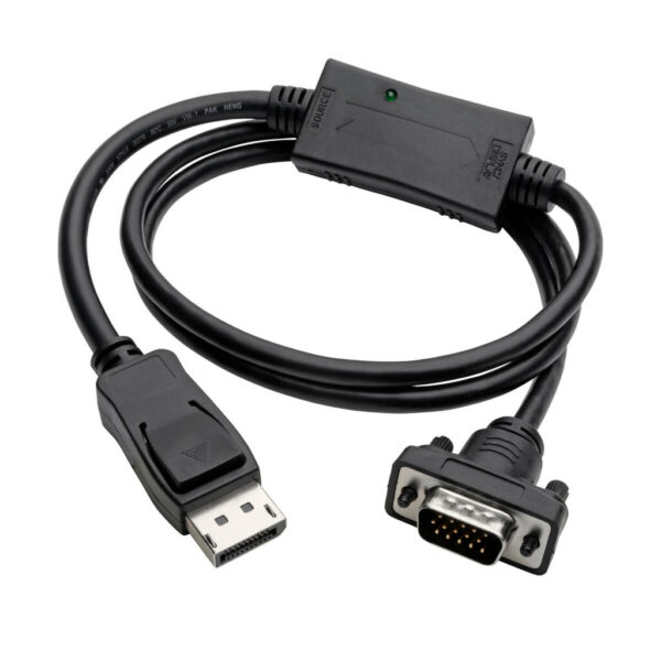 ea34babb458393f01a21563eec1f1be9 Tripp Lite series DisplayPort 1.2 to VGA Active Adapter Cable (DP with Latches to HD15 M/M), 3 ft. (0.9 m), TAA