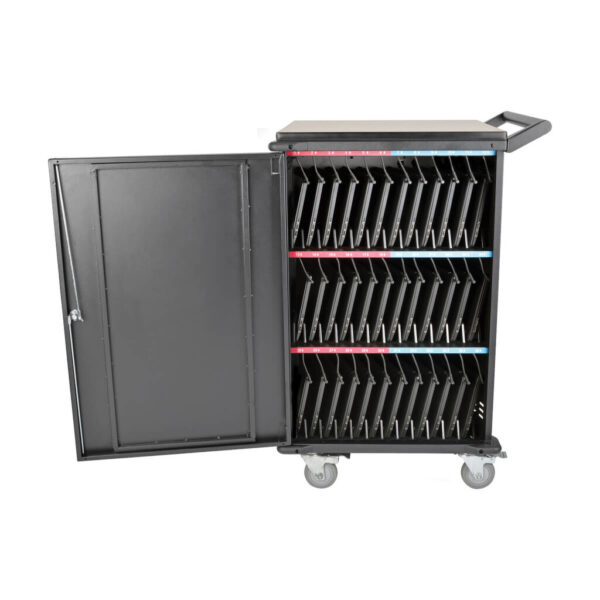 Tripp Lite series 36-Device AC Mobile Charging Cart - Laptops and Chromebooks, 120V, NEMA 5-15P, 10 ft. (3.1 m) Cord, Black