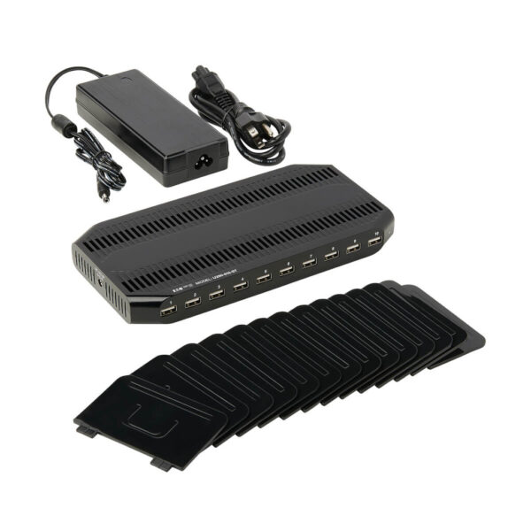 ea464af09952824047a36c54ac2574f9 Tripp Lite series 10-Port USB Charging Station with Adjustable Storage, 12V 8A (96W) USB Charger Output
