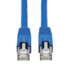 ea547aa276f5e0d89e6e4cf01ad3c5bd-4 Tripp Lite series Cat6a 10G Snagless F/UTP Ethernet Cable (RJ45 M/M), PoE, CMR-LP, Blue, 6 ft. (1.83 m), TAA