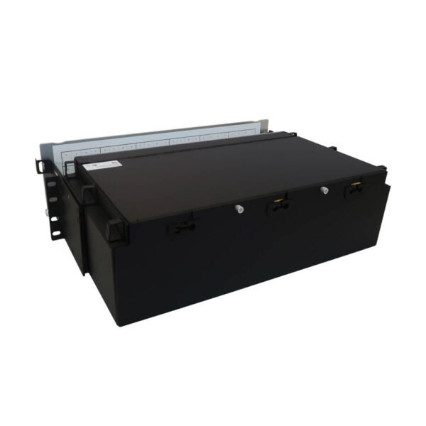 Tripp Lite series Preloaded Fiber Patch Panel, 3U - 24x (12F MTP/MPO-APC to 4x LC Duplex F/F) 8F Trunk Cables, OS2 Singlemode, 10 m (32.8 ft.)