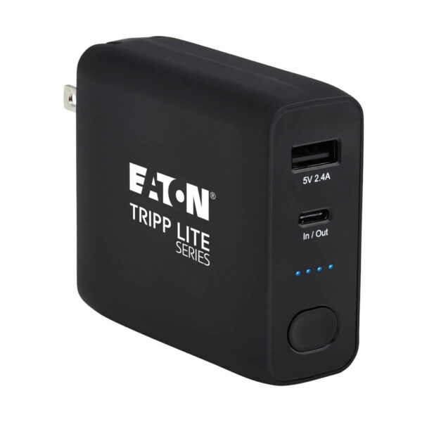 ea9225ddbe93f900e042812abab697ab Tripp Lite series Portable 5000mAh 2-Port Mobile Power Bank and USB Battery Wall Charger Combo - Direct Plug, Black