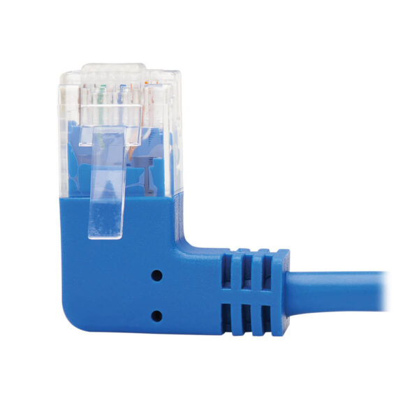 Tripp Lite series Left-Angle Cat6 Gigabit Molded Slim UTP Ethernet Cable (RJ45 Left-Angle M to RJ45 M), Blue, 5 ft. (1.52 m)