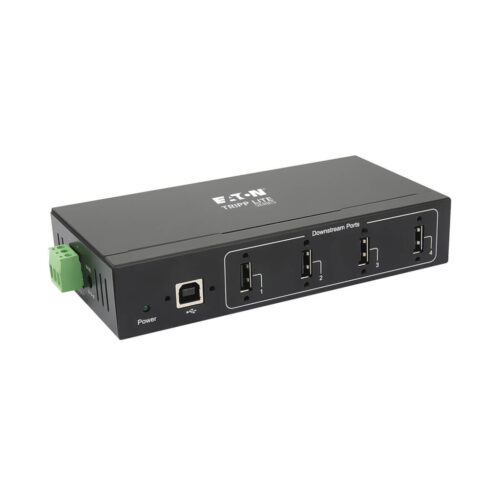 Tripp Lite series 4-Port Industrial-Grade USB 2.0 Hub - 15 kV ESD Immunity, Metal Housing, Wall/DIN Mountable