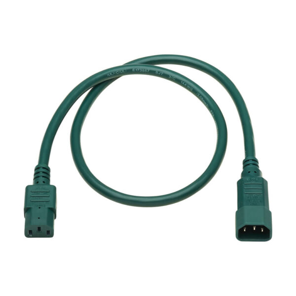 eb0c810d2c2d4c0e3bd4294e8b1e9999 Tripp Lite series Heavy-Duty PDU Power Cord, C13 to C14 - 15A, 250V, 14 AWG, 3 ft. (0.91 m), Green