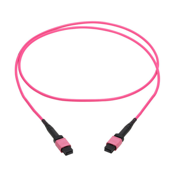 eb256be07dcd52e41d5ecefd902e5030 Tripp Lite series 100G Multimode 50/125 OM4 Fiber Optic Cable (12F MTP/MPO-PC F/F), OFNP, Magenta, 1 m (3.3 ft.), TAA