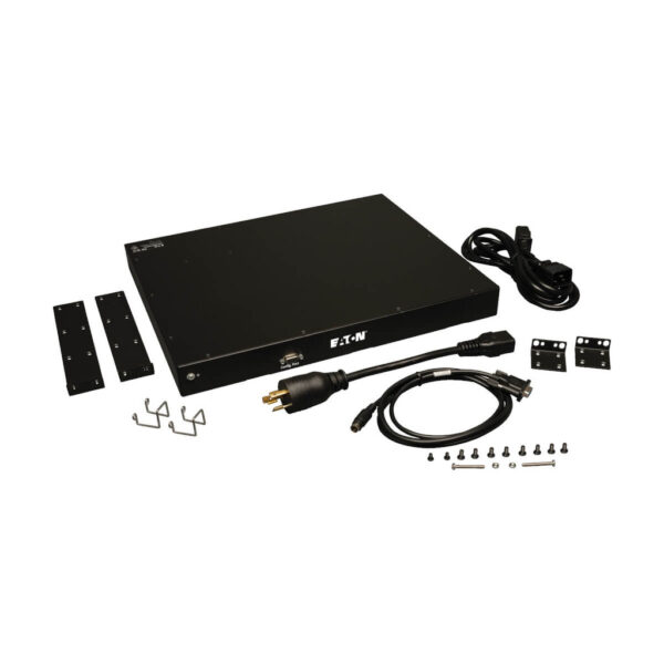 Eaton 3.7kW Single-Phase 208/230V Monitored PDU - LX Platform, 8 C13 Outlets, C20 Input with L6-20P Adapter, 2.4m Cord, 1U Rack-Mount, TAA