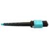 Tripp Lite series 400G Multimode 50/125 OM4 Plenum Fiber Optic Cable, 24F MTP/MPO-UPC to 16F MTP/MPO-UPC (F/F), Aqua, 1 m