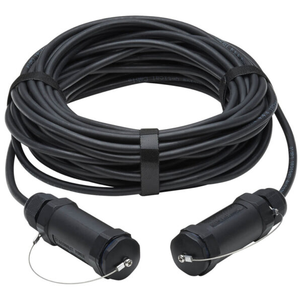 Tripp Lite High-Speed Armored HDMI Fiber Active Optical Cable with Hooded Connectors and Reel - 4K @ 60 Hz, HDR, IP68, Black, 70 m - P568FA-70M-WR