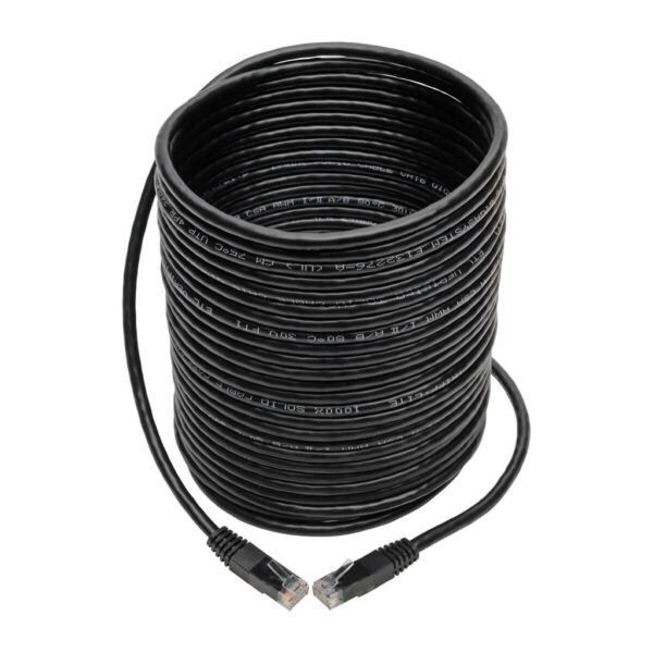 Tripp Lite series Cat6 Gigabit Molded (UTP) Ethernet Cable (RJ45 M/M), PoE, Black, 35 ft. (10.67 m)