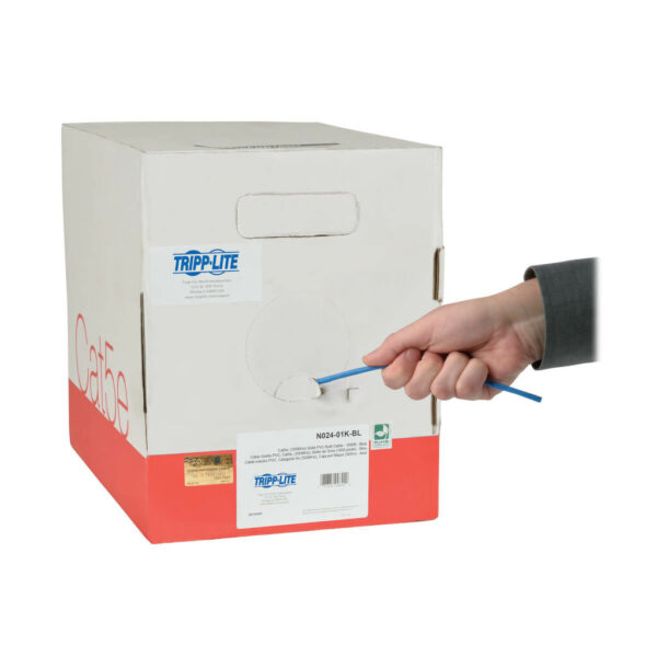 Tripp Lite series Cat5e 350 MHz Solid Core Plenum-Rated (UTP) PVC Bulk Ethernet Cable - Blue, 1000 ft. (304.8 m)