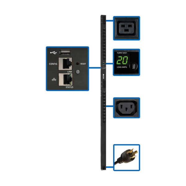 ec2544304effc56f48a3de81eb8bf42a Eaton 3.7kW Single-Phase Switched PDU - LX Interface, 208/230V Outlets (20 C13 & 4 C19), C20/L6-20P, 0U, TAA