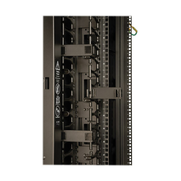 ec4cebf22dcdffe507903a64d6449169 Tripp Lite series 42U SmartRack Wide Standard-Depth Rack Enclosure Cabinet with Two Pre-Installed SRCABLEVRT3, with sides & doors
