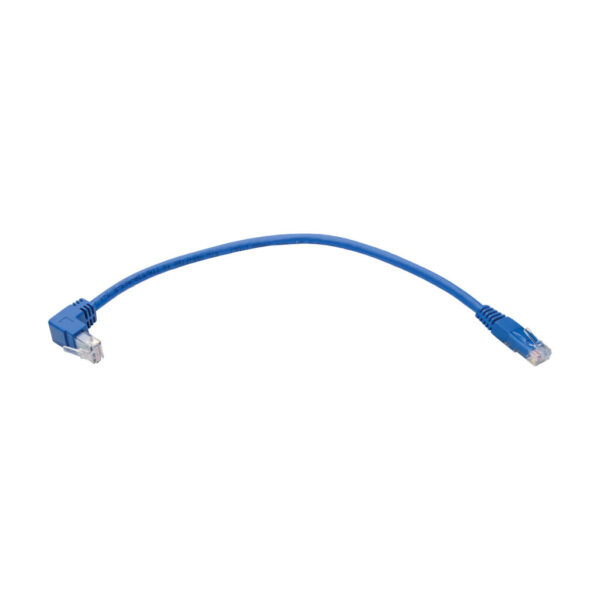 eca8f94a493e7534093b15c2c3ac1373 Tripp Lite series Up-Angle Cat6 Gigabit Molded UTP Ethernet Cable (RJ45 Right-Angle Up M to RJ45 M), Blue, 1 ft. (0.31 m)