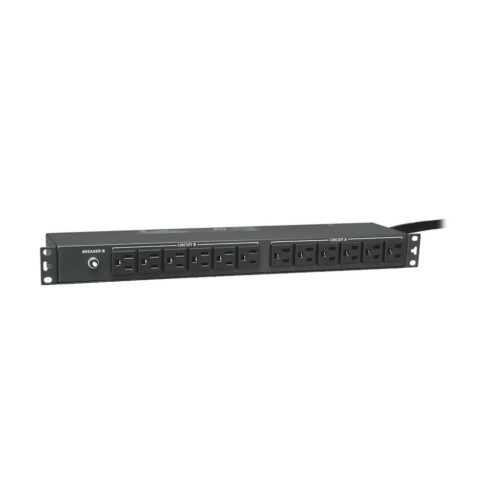 Tripp Lite series 2.9kW Single-Phase 120V Basic PDU, 24 NEMA 5-15R Outlets, NEMA L5-30P Input, 15 ft. (4.57 m) Cord, 1U Rack-Mount