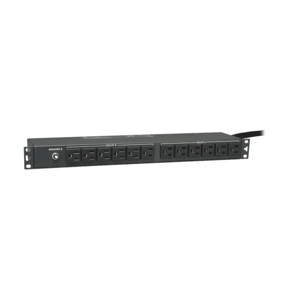 Tripp Lite series 2.9kW Single-Phase 120V Basic PDU, 24 NEMA 5-15R Outlets, NEMA L5-30P Input, 15 ft. (4.57 m) Cord, 1U Rack-Mount