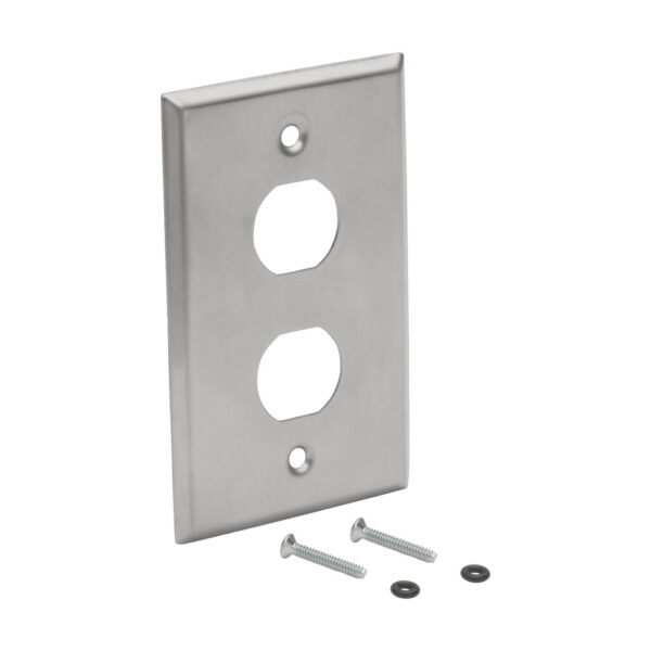 Tripp Lite series 2-Port Single Gang Faceplate, Stainless Steel, Industrial Grade, IP44, TAA