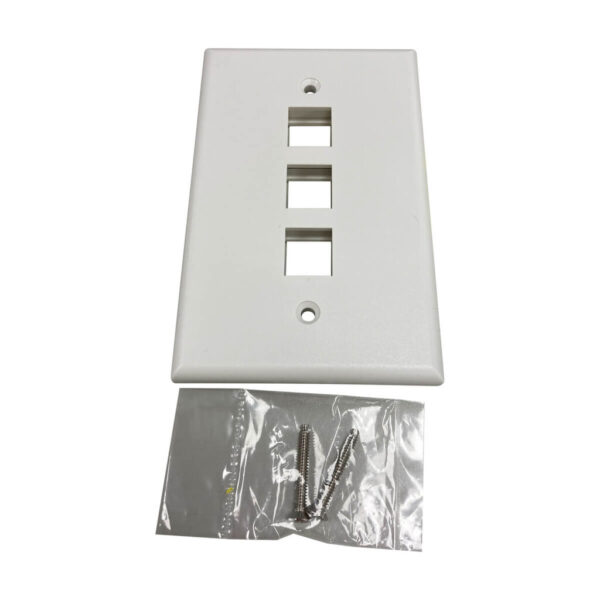 edecb878caca357a8e57c9f95acffed1 Tripp Lite series Safe-IT 3-Port Single-Gang Keystone Wall Plate, Antibacterial, Ivory Matte, TAA