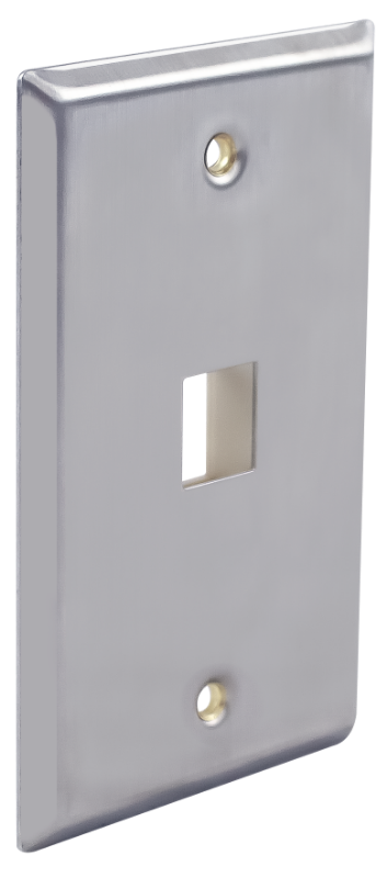 Stainless Steel, Single Gang, 1-Port, W/O Window Label Faceplate