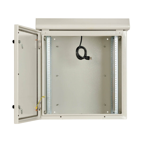 Tripp Lite series SmartRack Industrial Enclosure - NEMA 3R, Wall Mount, Metal, Locking, Fan With Thermal Switch, 23 in. Depth, 12U, Gray