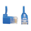 ee95c26426ab51ec11d6599427d3fcdd-2 Tripp Lite series Down-Angle Cat6 Gigabit Molded Slim UTP Ethernet Cable (RJ45 Right-Angle Down M to RJ45 M), Blue, 10 ft. (3.05 m)