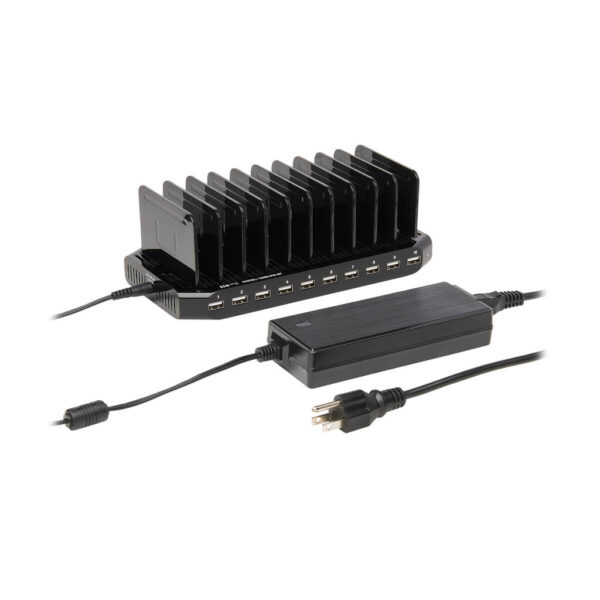 eeab2cc35970bcf914eb1fd7ba78e25f Tripp Lite series 10-Port USB Charging Station with Adjustable Storage, 12V 8A (96W) USB Charger Output