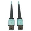 eeac3032051ca2e3aecb62ce6f8f30d4-2 Tripp Lite series 400G Multimode 50/125 OM4 Plenum-Rated Fiber Optic Cable, 24F MTP/MPO-PC (F/F), Aqua, 1 m