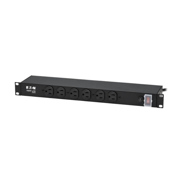 Tripp Lite series 1U Rack-Mount Power Strip, 120V, 15A, 5-15P, 12 Outlets (6 Front-Facing, 6-Rear-Facing), 15 ft. (4.57 m) Cord
