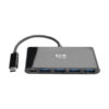 eee593f8985120a80ff0660585fc3c9b Tripp Lite series 4-Port USB-C Hub, USB 3.x (5Gbps), 4x USB-A Ports, 60W PD Charging, Black