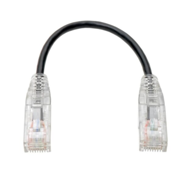 eefe11856b50a7fd38f22adb94861c11 Tripp Lite series Cat6 Gigabit Snagless Slim UTP Ethernet Cable (RJ45 M/M), PoE, Black, 6-in. (15.24 cm)