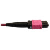 Tripp Lite series 400G Multimode 50/125 OM4 Plenum Fiber Optic Cable, 16F MTP/MPO-APC to MTP/MPO-UPC (F/F), Magenta, 5 m