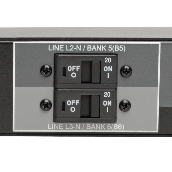 Tripp Lite 28.8kW 220-240V 3-Phase Switched PDU, LX Interface, Gigabit, 30 Outlets, IEC 309 63A 380-415V Input, 1.8 m Cord, 0U, TAA - PDU3XEVSR6G63B